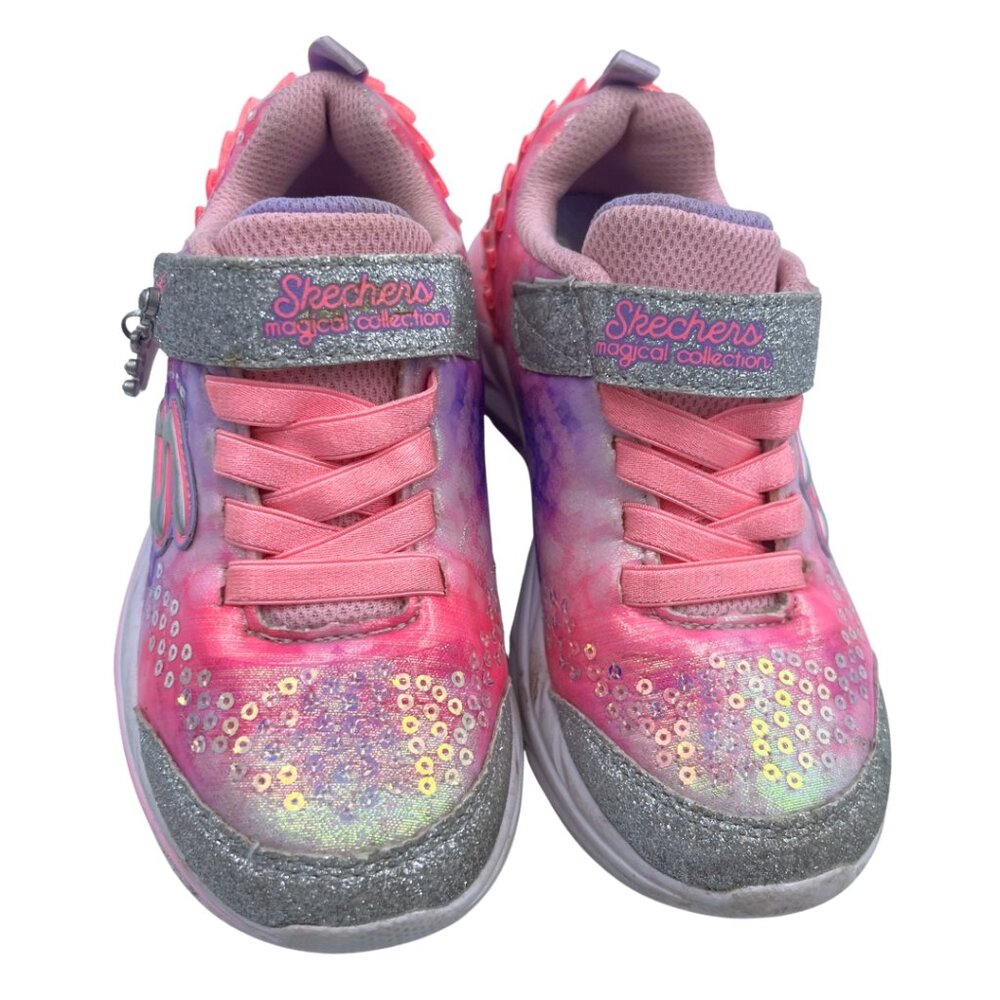 Girls Sneakers Size 10.5 Sketchers | Pink Glitter Rainbow Shoes